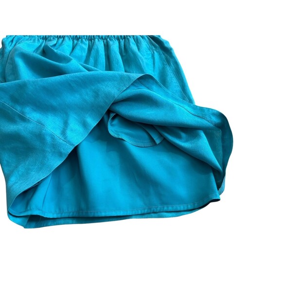 Club Monaco Silk Cotton Mini Skirt Women's Size XS Turquoise Lined Pockets - Picture 6 of 10